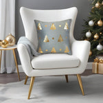 18" Gold Tree Motif Square Pillow | Refined Holiday Elegance - Napa Valley Wildflower Co.