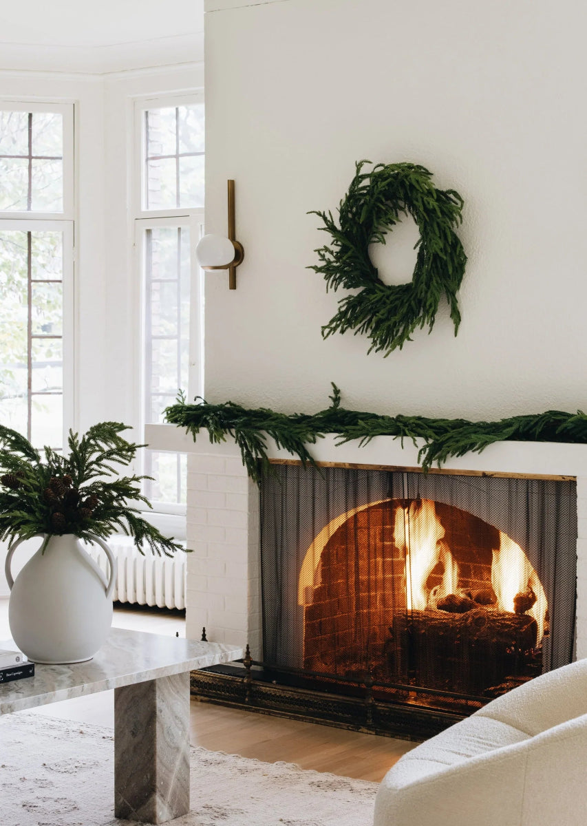 30'' Real Touch Norfolk Pine Christmas Wreath - Napa Valley Wildflower Co.