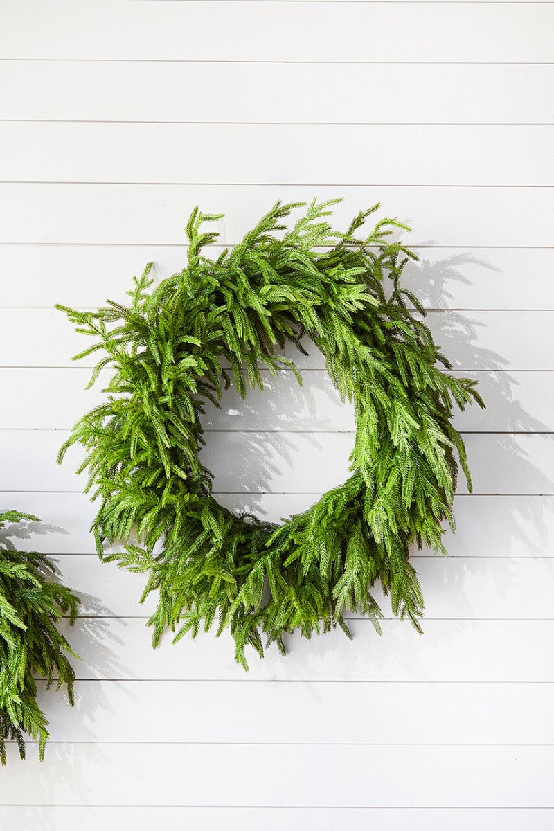 30'' Real Touch Norfolk Pine Christmas Wreath - Napa Valley Wildflower Co.