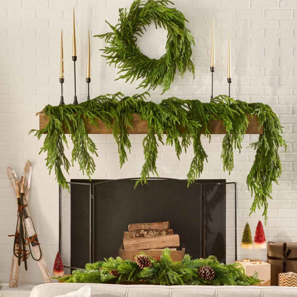 30'' Real Touch Norfolk Pine Christmas Wreath - Napa Valley Wildflower Co.