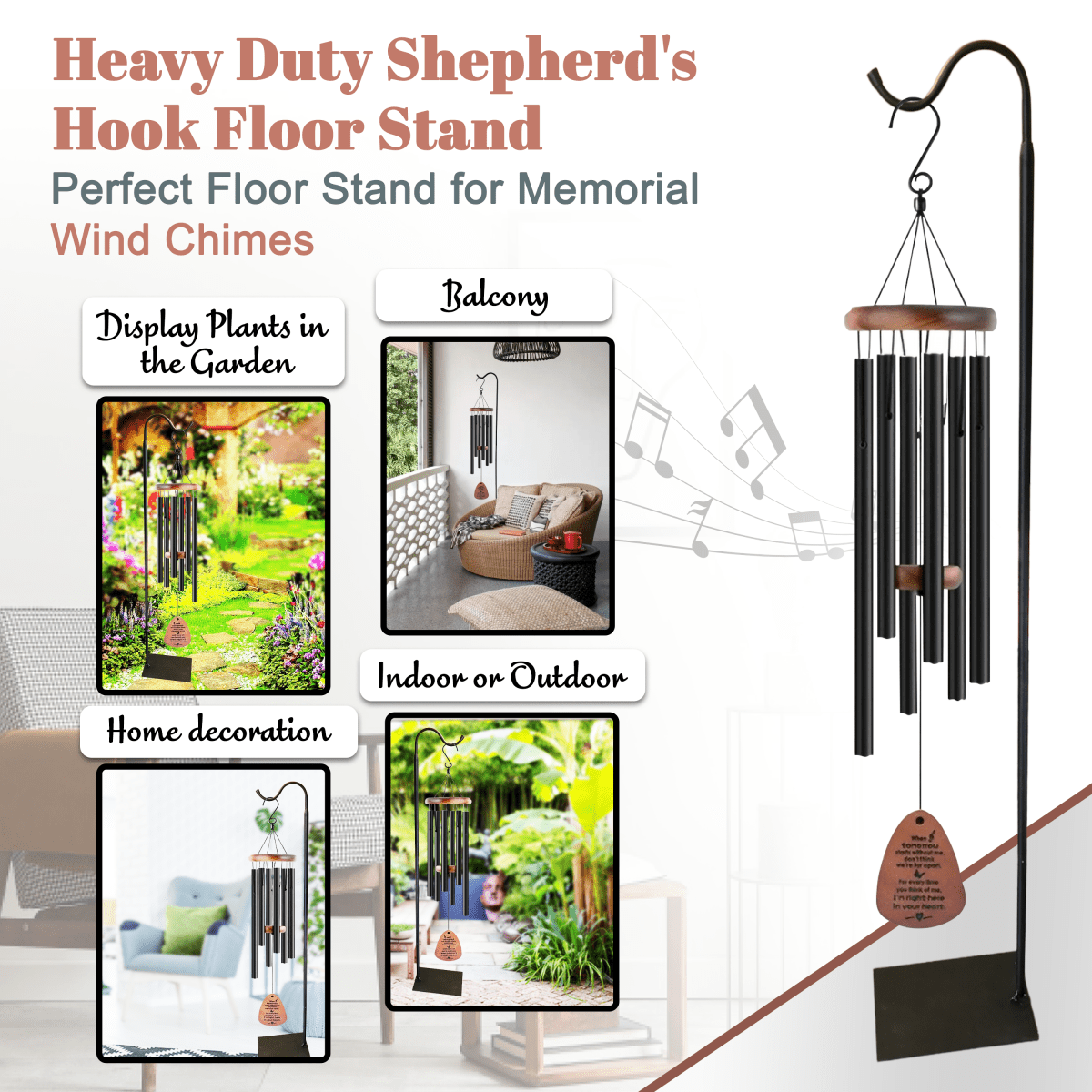 60" Adjustable Heavy - Duty Shepherd's Hook Floor Stand - Napa Valley Wildflower Co.