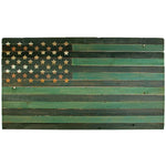 Army Handmade Green & Black Redwood American Flag - Napa Valley Wildflower Co.