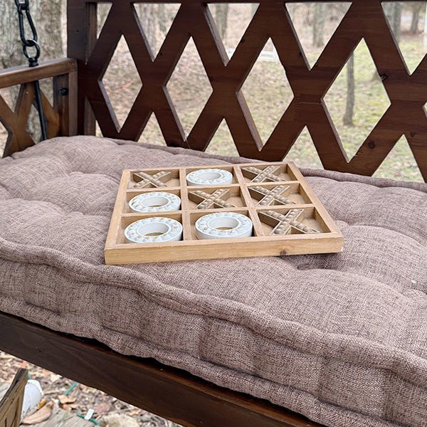 Brown Porch Swing with Cushion - Napa Valley Wildflower Co.