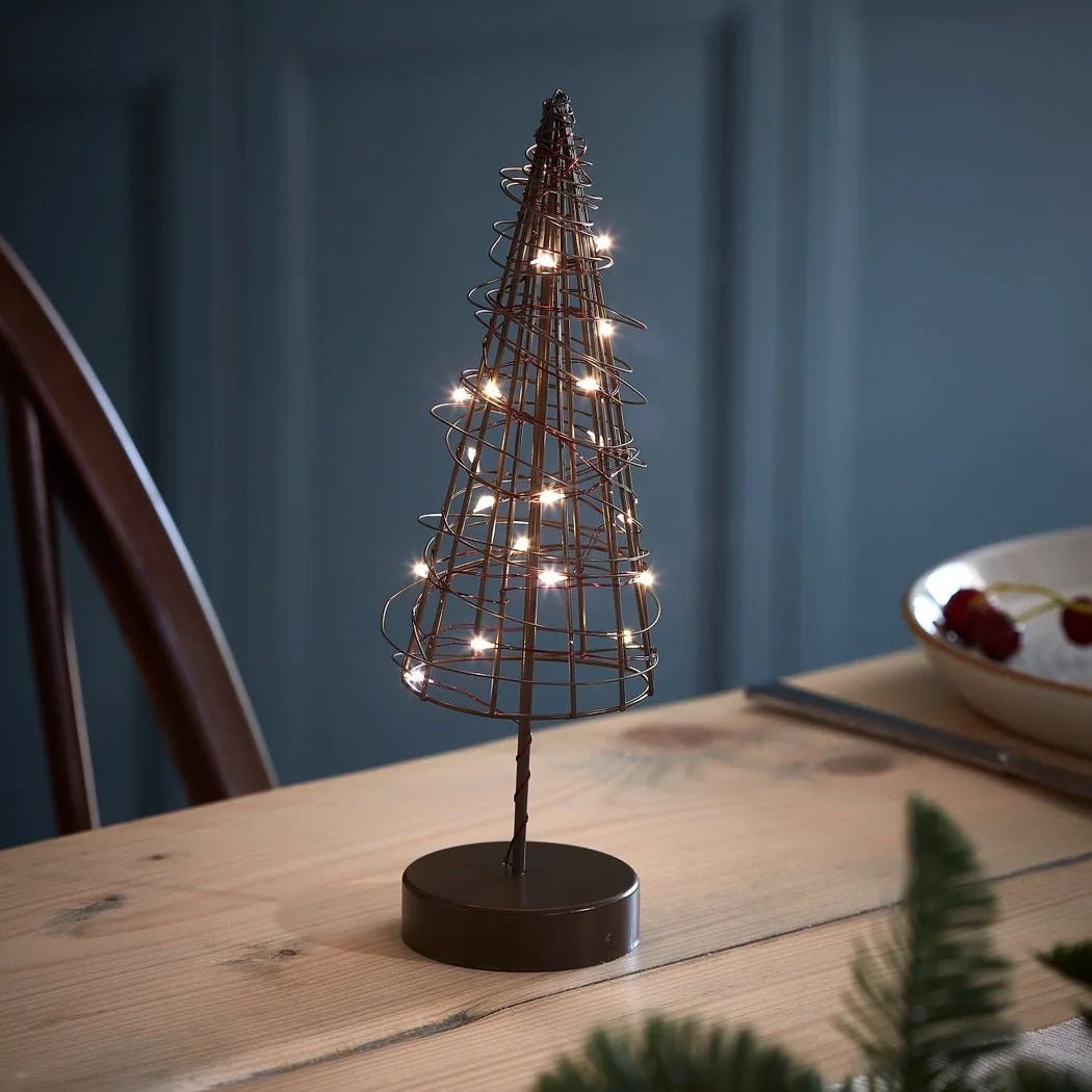 Brown Wire Tree LED Table Light - Napa Valley Wildflower Co.