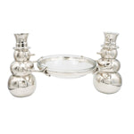 Cast Aluminum Snowmen Centerpiece with Hammered Glass Bowl - Napa Valley Wildflower Co.