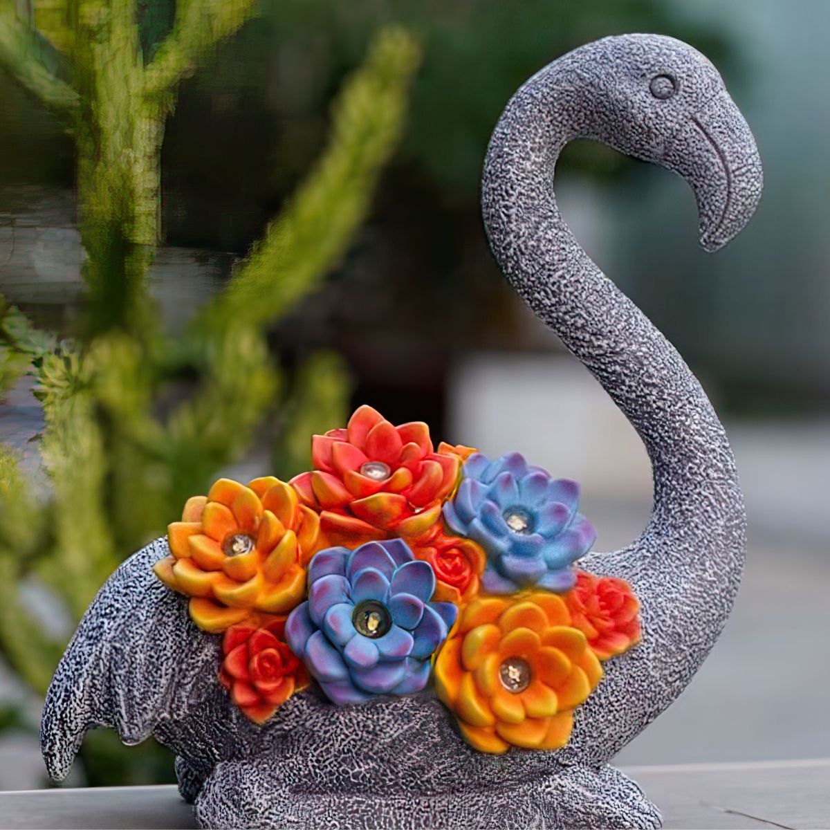Charming Flamingo Flower Solar Light Ornament - Napa Valley Wildflower Co.