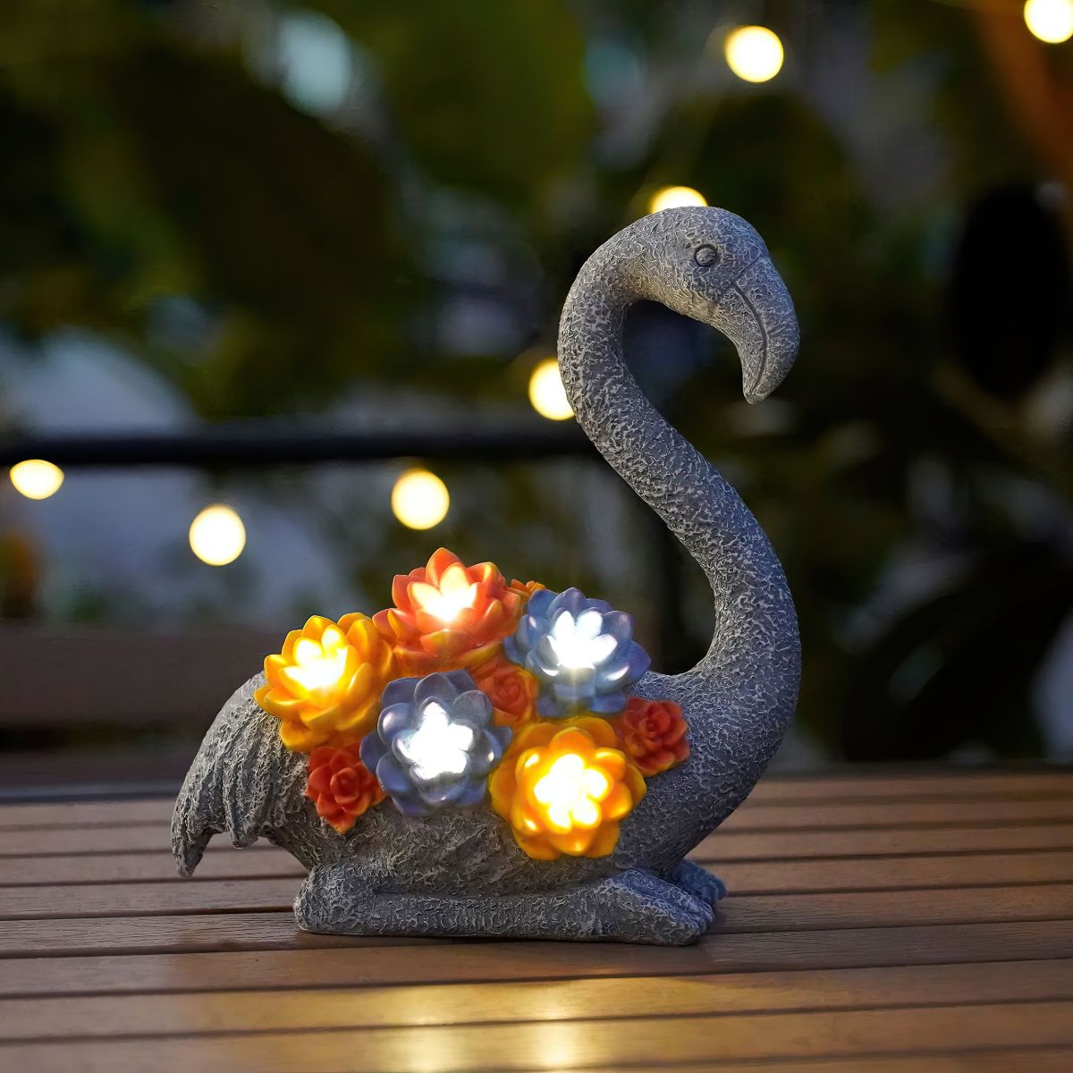 Charming Flamingo Flower Solar Light Ornament - Napa Valley Wildflower Co.
