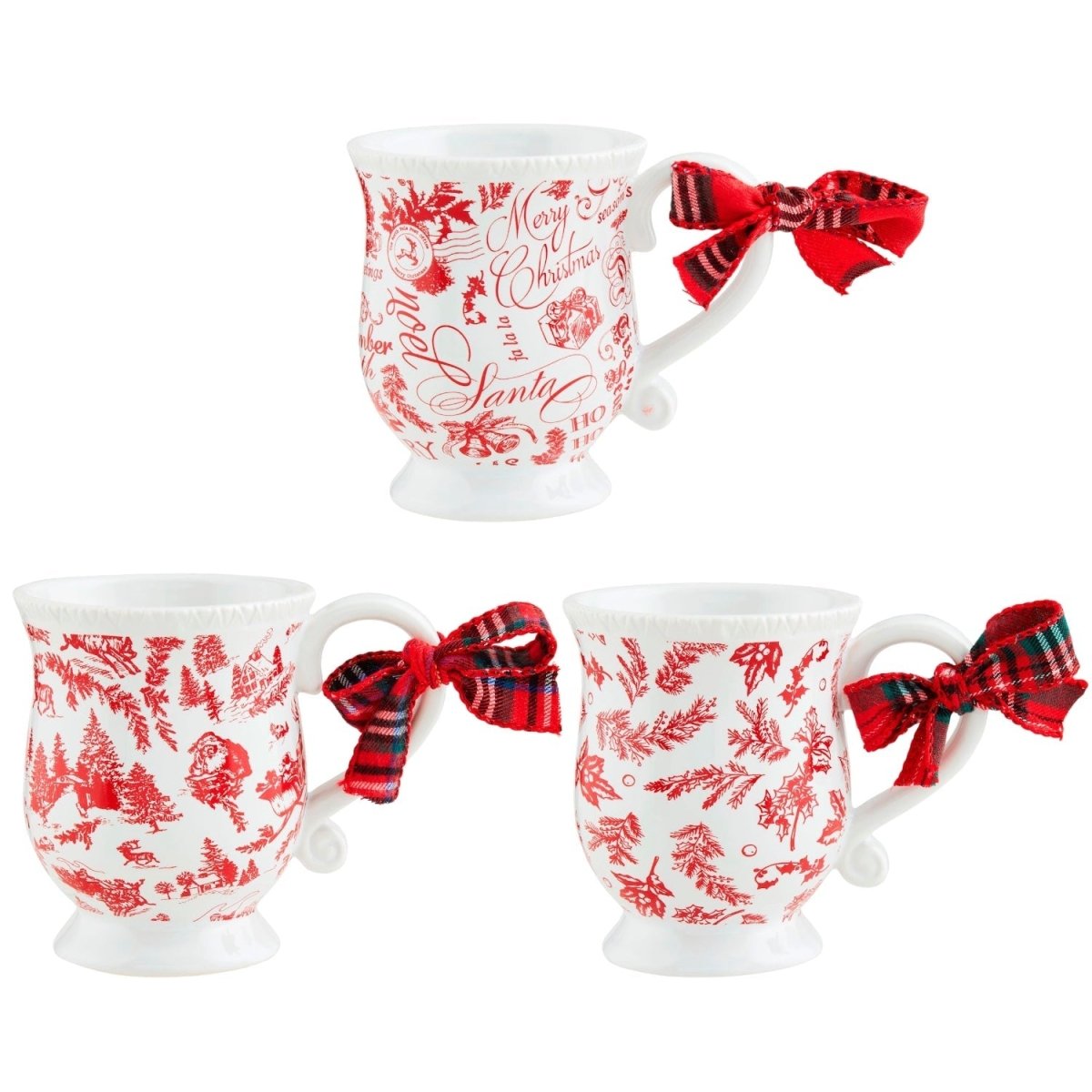 Christmas Print Toile Mug - Elegance for Your Holiday Sips - Napa Valley Wildflower Co.