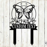 Custom Butterfly Garden Metal Garden Stake - Handmade in the USA - Napa Valley Wildflower Co.