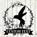 Custom Monogram Hummingbird Metal Sign - Napa Valley Wildflower Co.