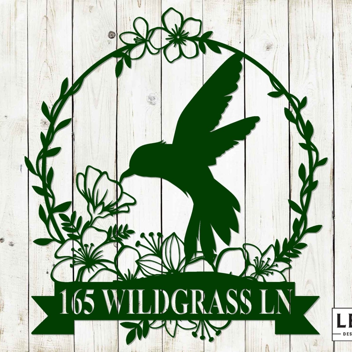Custom Monogram Hummingbird Metal Sign - Napa Valley Wildflower Co.