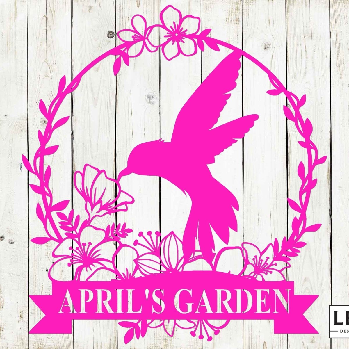 Custom Monogram Hummingbird Metal Sign - Napa Valley Wildflower Co.