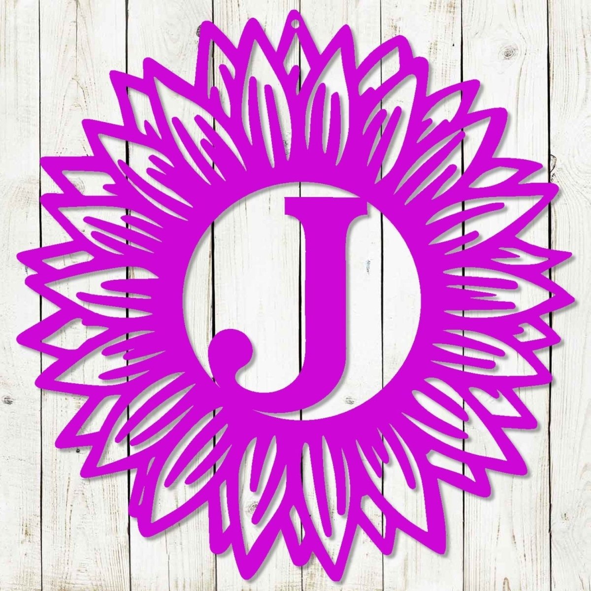 Custom Monogram Sunflower Metal Garden Yard Sign - Napa Valley Wildflower Co.