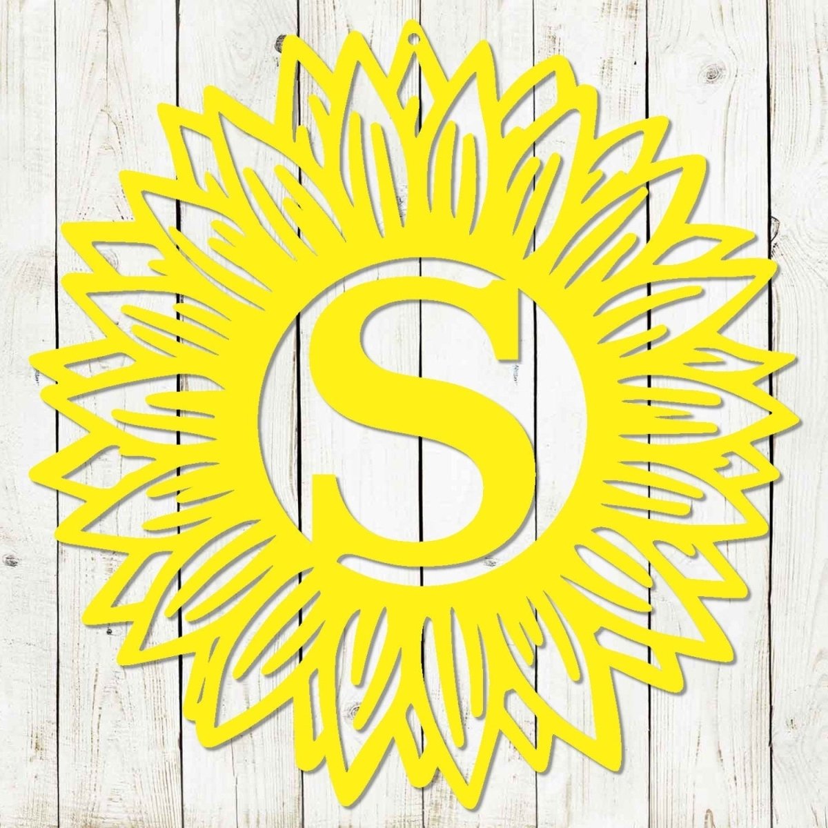 Custom Monogram Sunflower Metal Garden Yard Sign - Napa Valley Wildflower Co.
