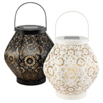 Daisy Punched Metal Solar Lanterns – 2 - Pack - Napa Valley Wildflower Co.