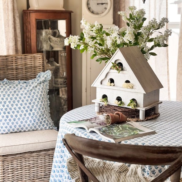 Distressed White Wood Functional Bird House | Outdoor Rated - Napa Valley Wildflower Co.