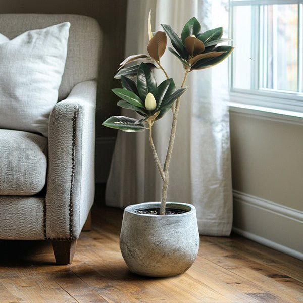 Elegant 31 - Inch Potted Faux Magnolia Tree - Napa Valley Wildflower Co.