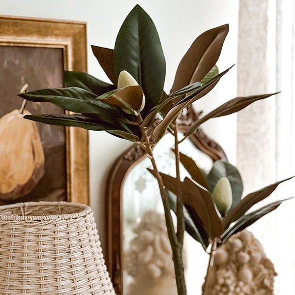 Elegant 31 - Inch Potted Faux Magnolia Tree - Napa Valley Wildflower Co.