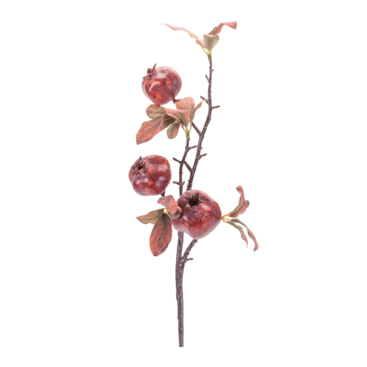Faux Pomegranate Stem with Leaves - Napa Valley Wildflower Co.