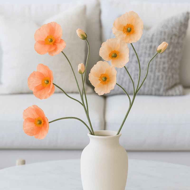 Faux Poppy Flower Pick | 2 Colors - Napa Valley Wildflower Co.