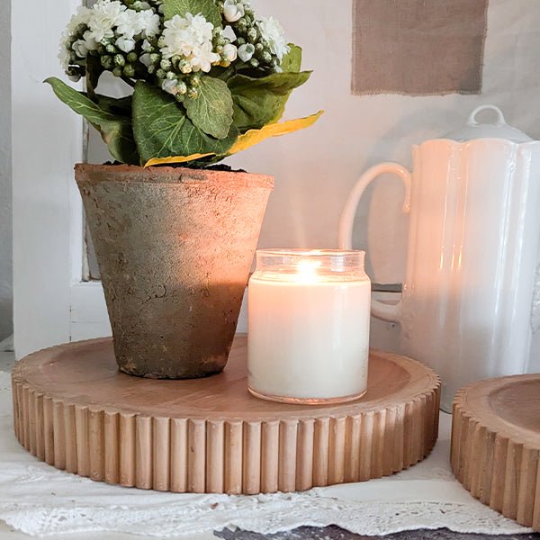 Fluted Wooden Display Trays, Set of Two - Napa Valley Wildflower Co.