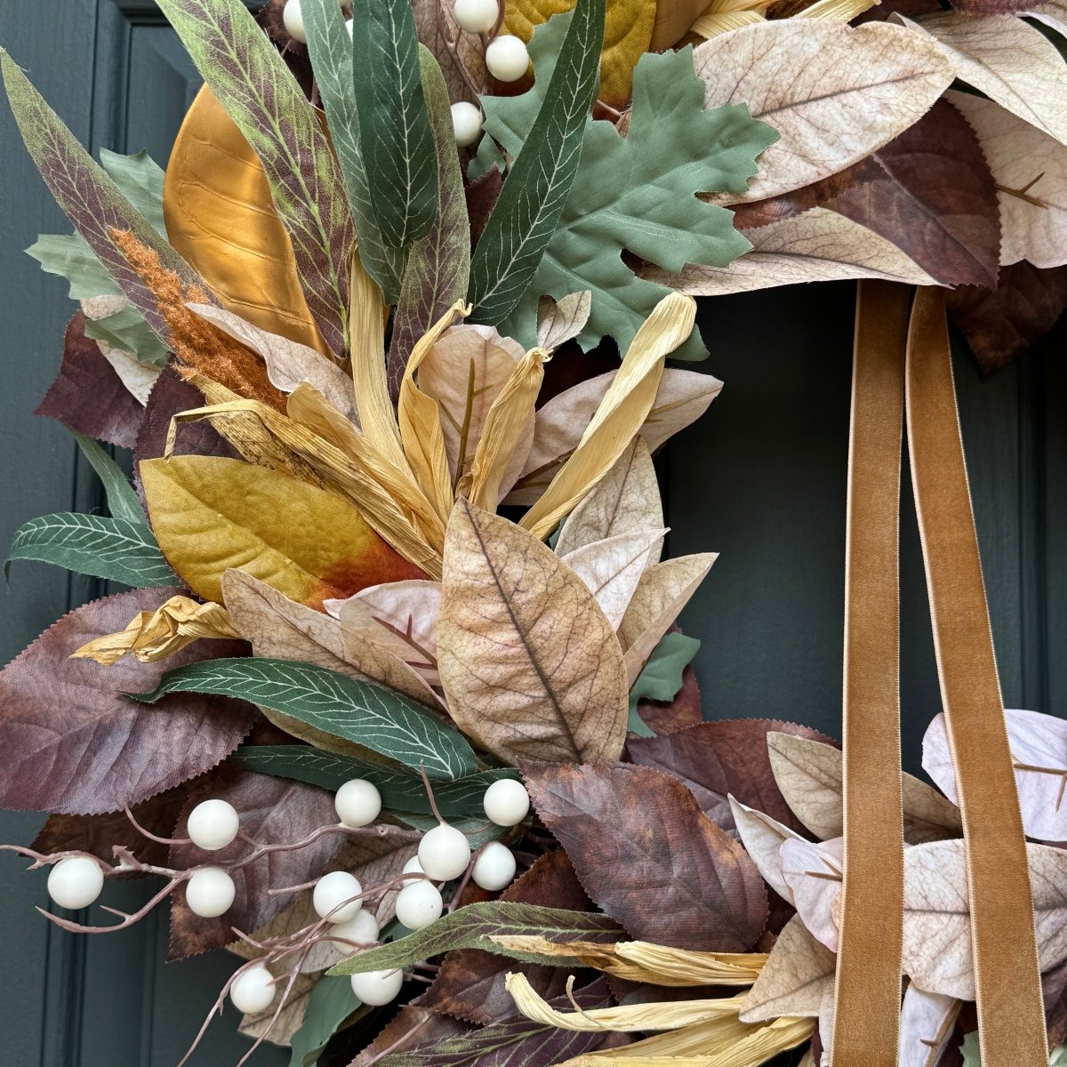 Handcrafted Neutral Fall Wreath - Elegant & Timeless Autumn Decor - Napa Valley Wildflower Co.