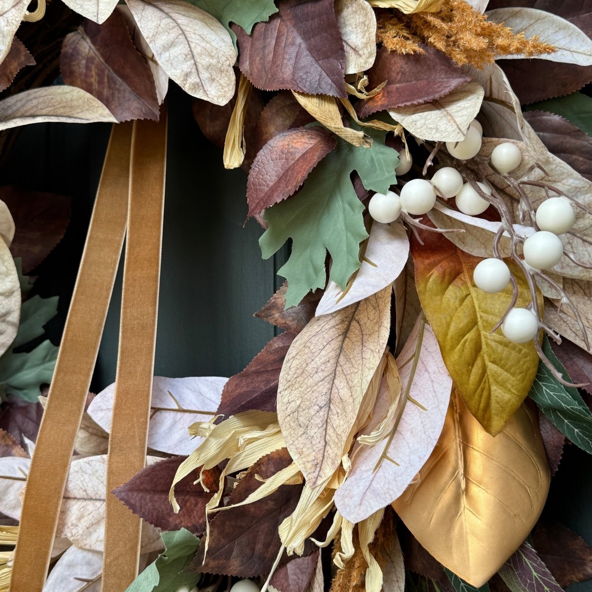 Handcrafted Neutral Fall Wreath - Elegant & Timeless Autumn Decor - Napa Valley Wildflower Co.