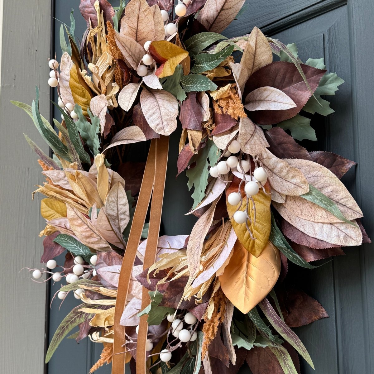 Handcrafted Neutral Fall Wreath - Elegant & Timeless Autumn Decor - Napa Valley Wildflower Co.