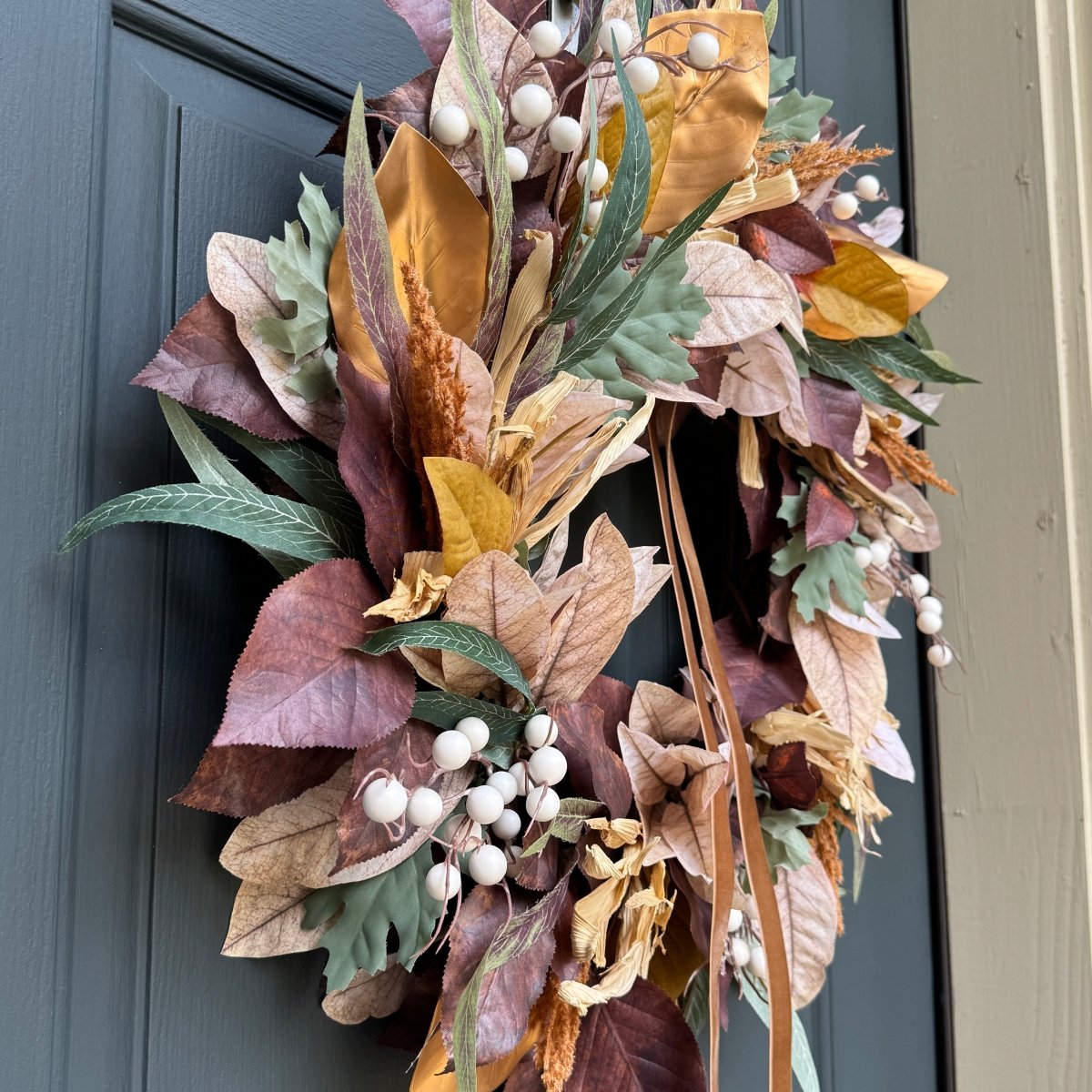 Handcrafted Neutral Fall Wreath - Elegant & Timeless Autumn Decor - Napa Valley Wildflower Co.