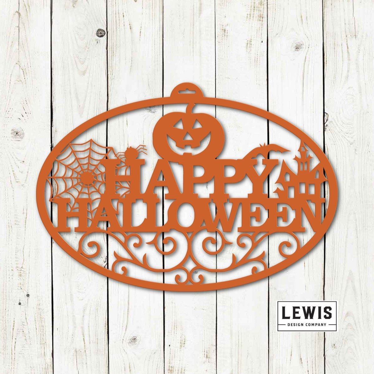 Happy Halloween Metal Door Hanger - Napa Valley Wildflower Co.