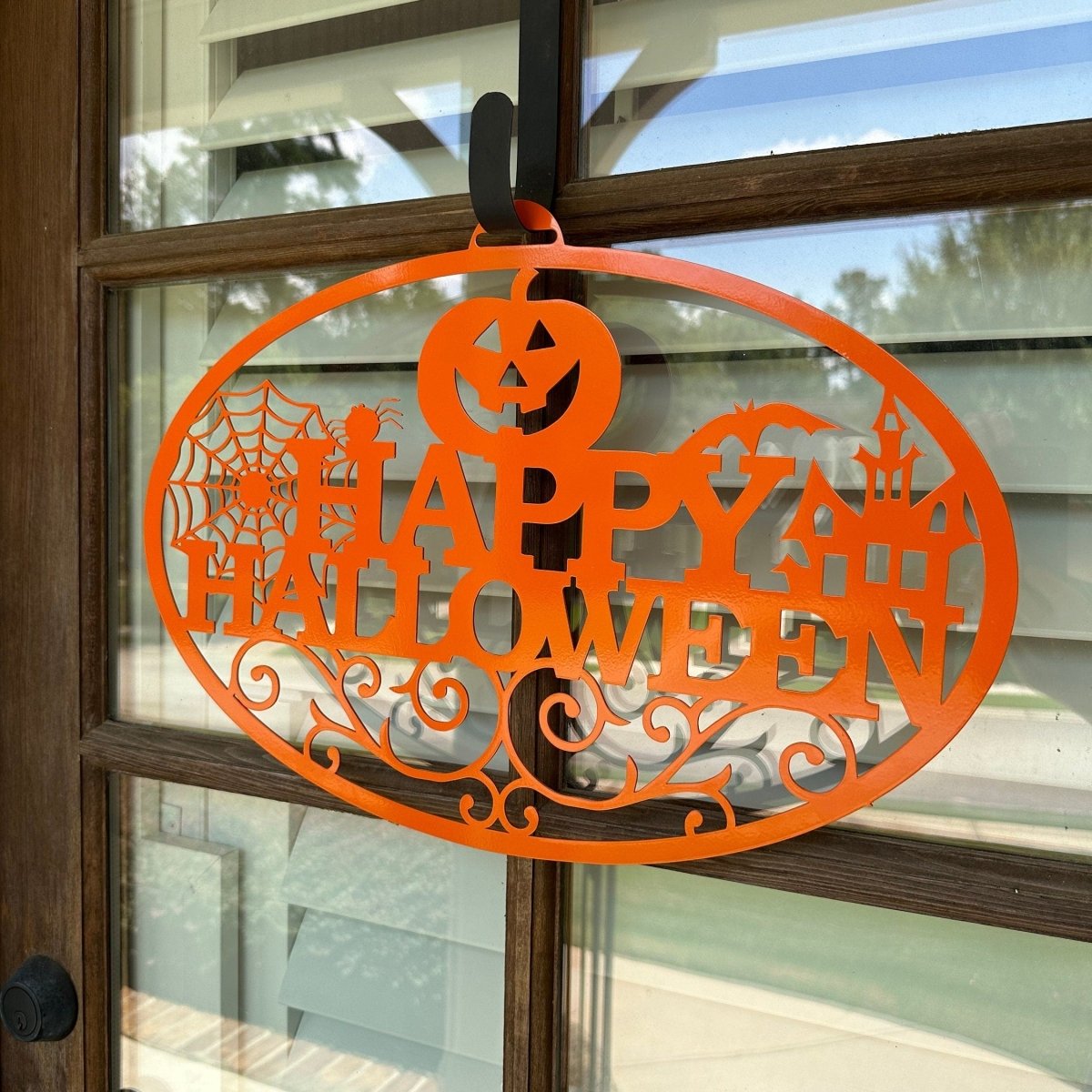 Happy Halloween Metal Door Hanger - Napa Valley Wildflower Co.