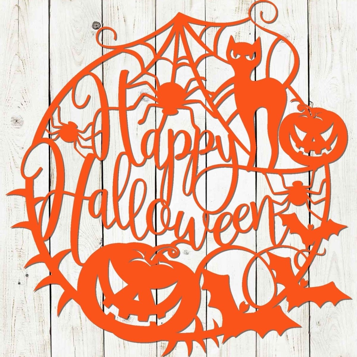 Happy Halloween Web Metal Garden Yard Sign - Napa Valley Wildflower Co.
