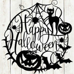 Happy Halloween Web Metal Garden Yard Sign - Napa Valley Wildflower Co.