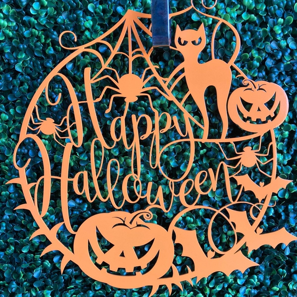 Happy Halloween Web Metal Garden Yard Sign - Napa Valley Wildflower Co.