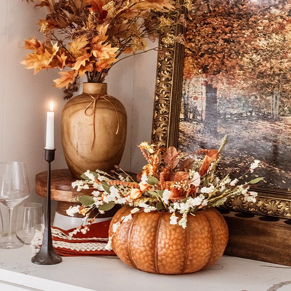 Indoor/Outdoor Metal Pumpkin with Lid - Napa Valley Wildflower Co.
