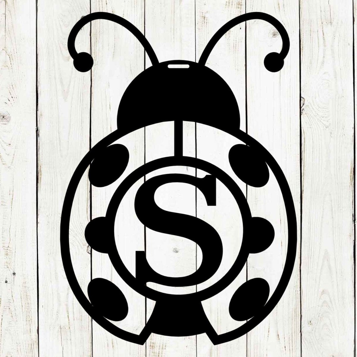 Lady Bug Monogram Door Hanger - Whimsical Spring Charm - Napa Valley Wildflower Co.