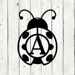 Lady Bug Monogram Door Hanger - Whimsical Spring Charm - Napa Valley Wildflower Co.