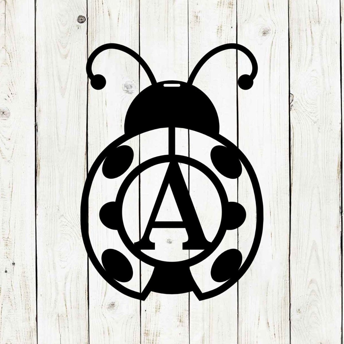 Lady Bug Monogram Door Hanger - Whimsical Spring Charm - Napa Valley Wildflower Co.