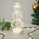 LED Fairy Light Tabletop Snowman | Wire Accent Table Ornament - Napa Valley Wildflower Co.