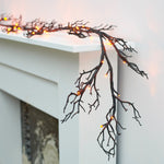 Lit Black Twig Halloween Garland - Dual Color Thrill - Napa Valley Wildflower Co.