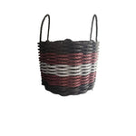 Maine Lobster Rope Basket (Five Stripe Black, Burgundy & Gray) - Napa Valley Wildflower Co.