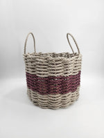 Maine Lobster Rope Basket (Tan & Burgundy) - Napa Valley Wildflower Co.