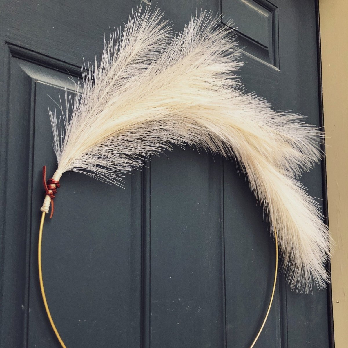 Modern Pampas Grass Hoop Wreath - Minimalist Front Door Decor - Napa Valley Wildflower Co.