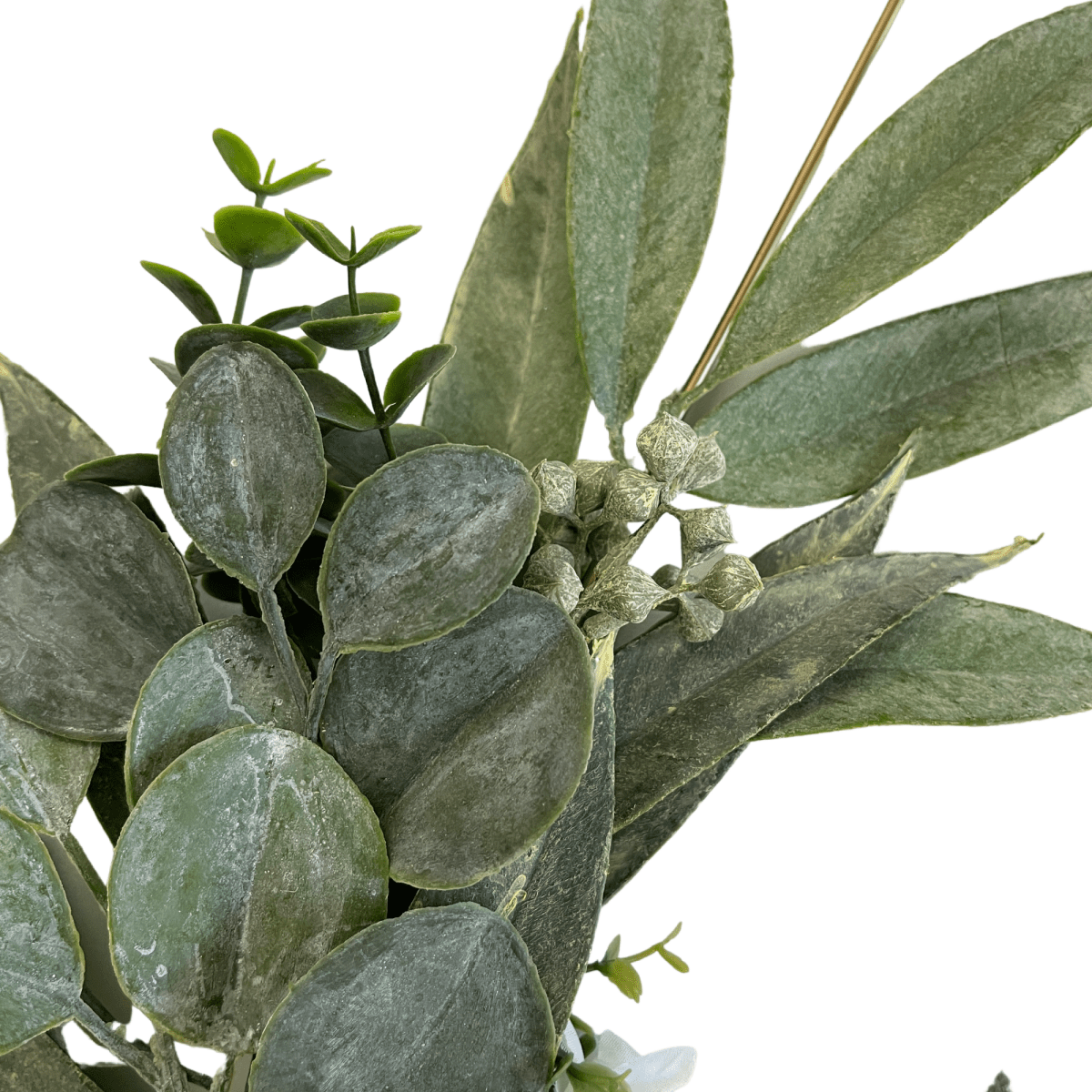 Modern Teardrop Wreath with White Peonies & Eucalyptus - Napa Valley Wildflower Co.