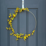 Modern Yellow Forsythia Hoop Wreath - Napa Valley Wildflower Co.