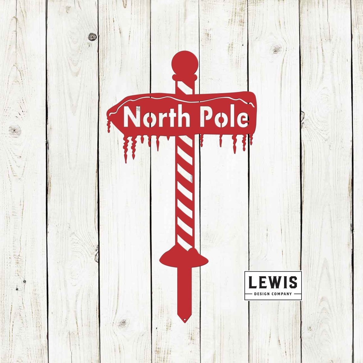 North Pole Metal Yard Stake - Napa Valley Wildflower Co.