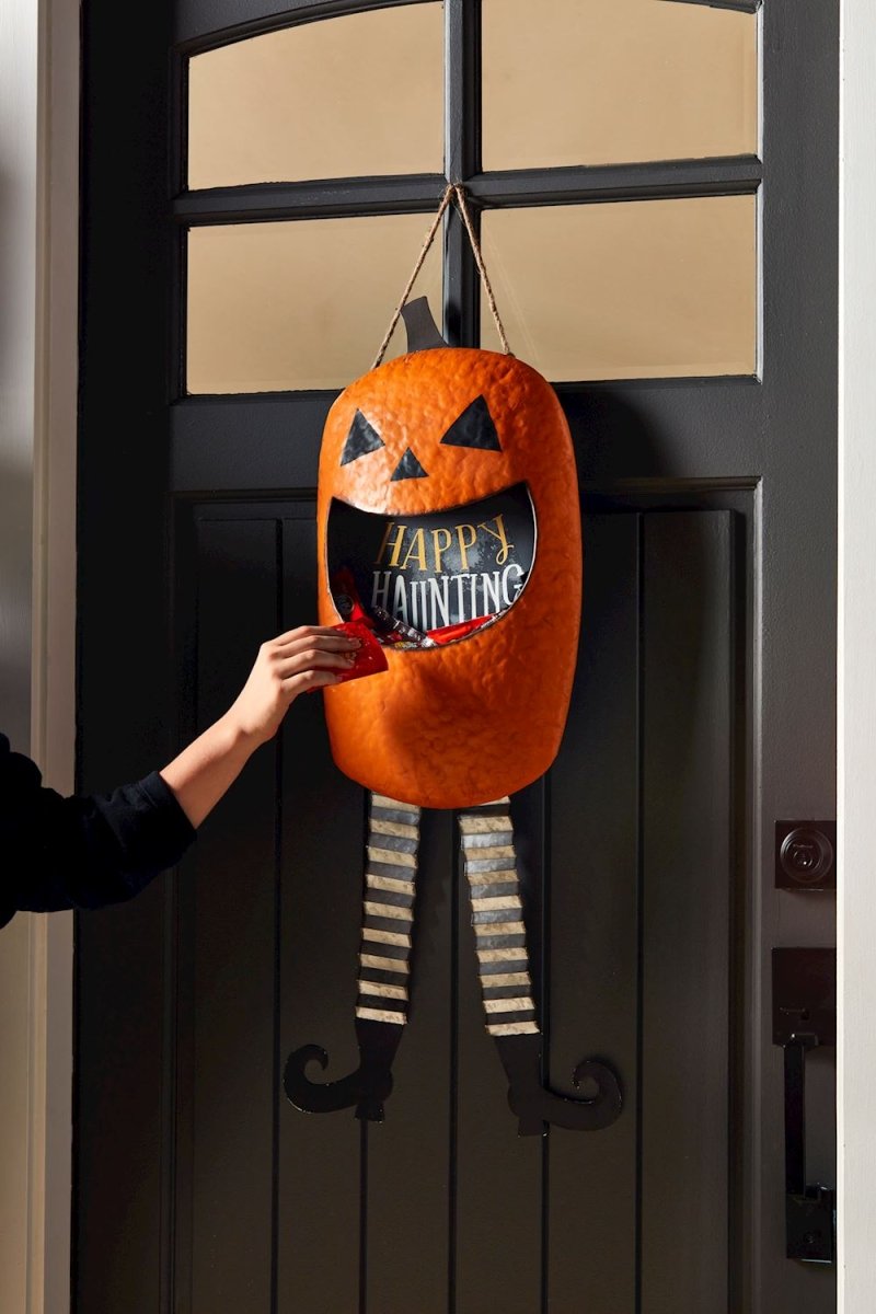 Orange Jack - O - Lantern Pumpkin Candy Door Hanger - Napa Valley Wildflower Co.