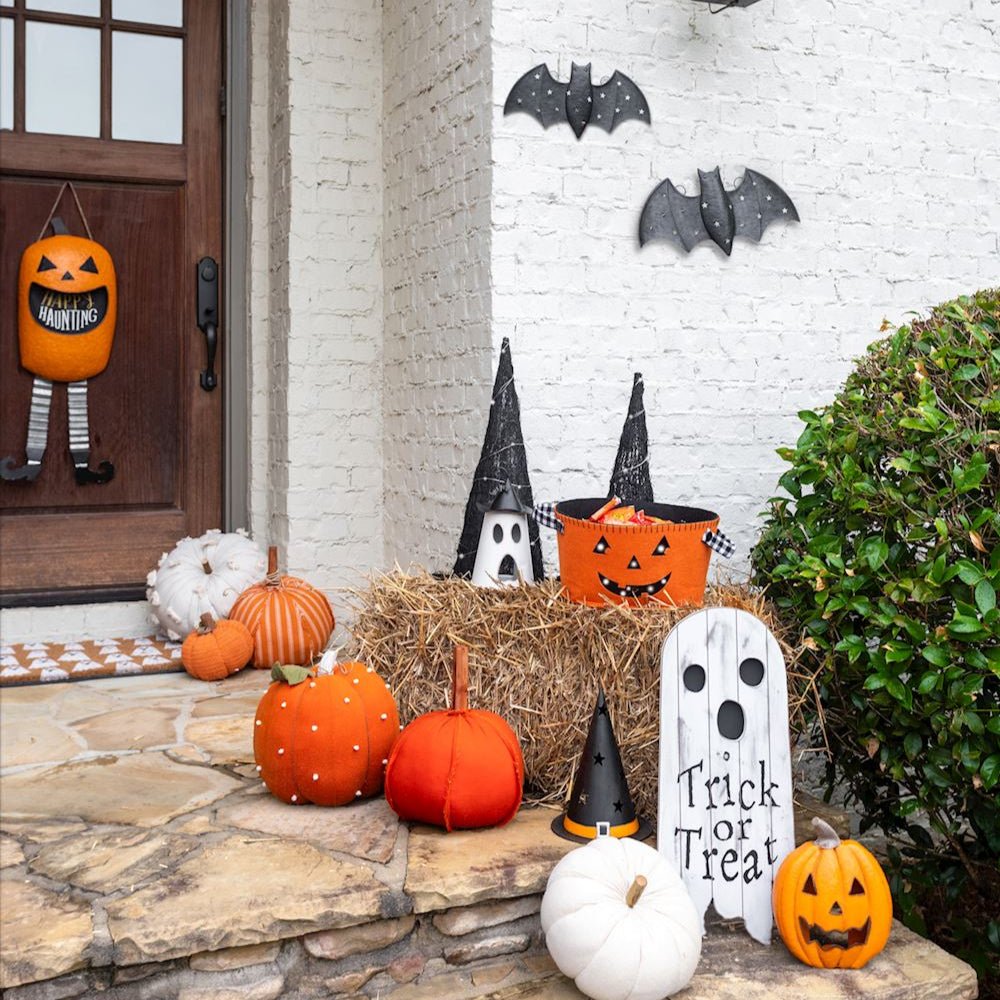 Orange Jack - O - Lantern Pumpkin Candy Door Hanger - Napa Valley Wildflower Co.