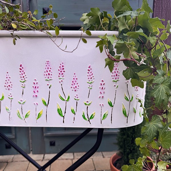 Outdoor Floral Oval Metal Plant Stand - Napa Valley Wildflower Co.