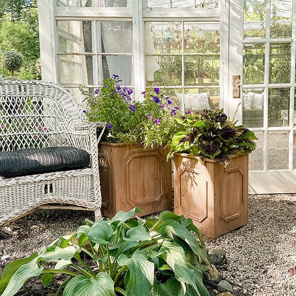Oversized Outdoor Wooden Planters, Set of 2 - Napa Valley Wildflower Co.
